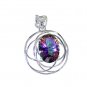 Riyo Mystic Quartz Silver Jewelry Shops Hammered Silver Pendant L 2.5in Spmqu-54