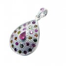 Riyo Tourmaline Silver Gem Jewellery J-Hoop Pendant L 2in Sptou-84015