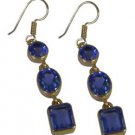 Riyo Blue  Gold Plated Blue Sapphire CZ Earring toothsome handmade handcrafted j