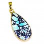 Riyogems Turquoise 18.Kt Gold Plating Angel Pendant L 2.1in Gpptur-82010
