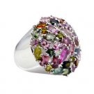 Riyo  Tourmaline 925 Solid Sterling Silver Crackled Ring Srtou80-84148