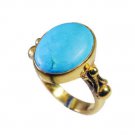 Riyo Turquoise 18-Kt Y Gold Plating Nice Ring Sz 5.5 Gprtur5.5-82103