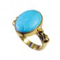 Riyo Turquoise 18-Kt Y Gold Plating Nice Ring Sz 5.5 Gprtur5.5-82103