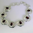Riyo Garnet Cheap Jewellery Sets Silver Cuff Bangle Bracelet L 7.5in Sbragar-260