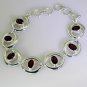 Riyo Garnet Cheap Jewellery Sets Silver Cuff Bangle Bracelet L 7.5in Sbragar-260