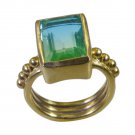 Riyo Multi Gold Plated Dichroic Glass Ring likely handcrafted gemstone jewellery