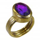 Riyo Multi Gold Plated Dichroic Glass Ring engaging handmade birthstone jewelry