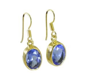 Riyo Blue  Gold Plated Blue Sapphire CZ Earring hunky handmade jewellery designe