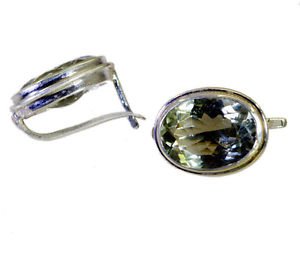 Riyo Green Amethyst Silver Jewelry Castings Earring L 0.8in Segam-28009