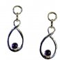 Riyo Amethyst Modern Silver Jewelry Wedding Earring L 1.5in Seame-2086