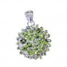 Riyo Peridot Twisted Silver Jewelry Collar Pendant L 1.5in Spper-58050