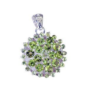 Riyo Peridot Twisted Silver Jewelry Collar Pendant L 1.5in Spper-58050