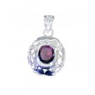 Riyo Garnet Jaipur Silver Jewellery Pendant Stud L 1.2in Spgar-26079