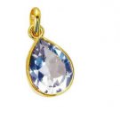 Riyogems Crystal Quartz 18ct Ygold Plate Wedding Pendants L 1.5in Gppcqu-18001