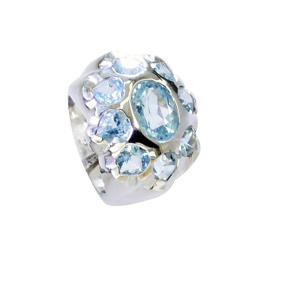 Riyo Blue Topaz Silver Bridal Jewellery Eternity Ring Sz 5.5 Srbto5.5-10099