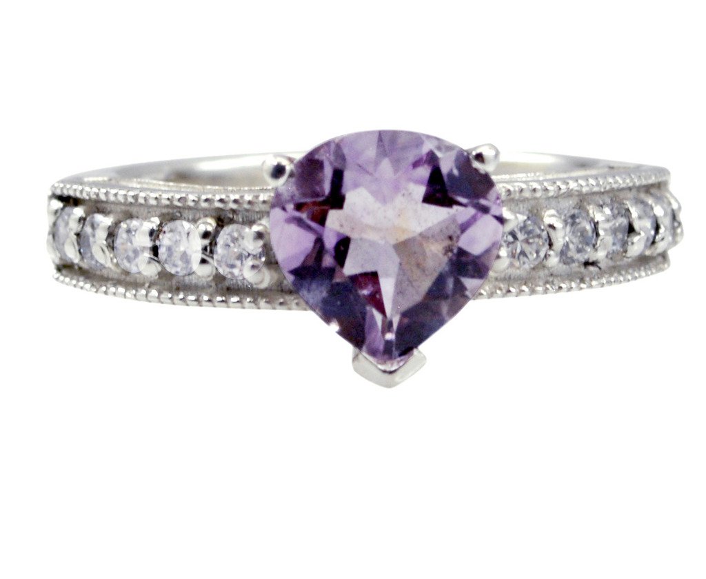Riyo Purple Amethyst 925 Solid Sterling Silver Exciting Ring Srame70-2176