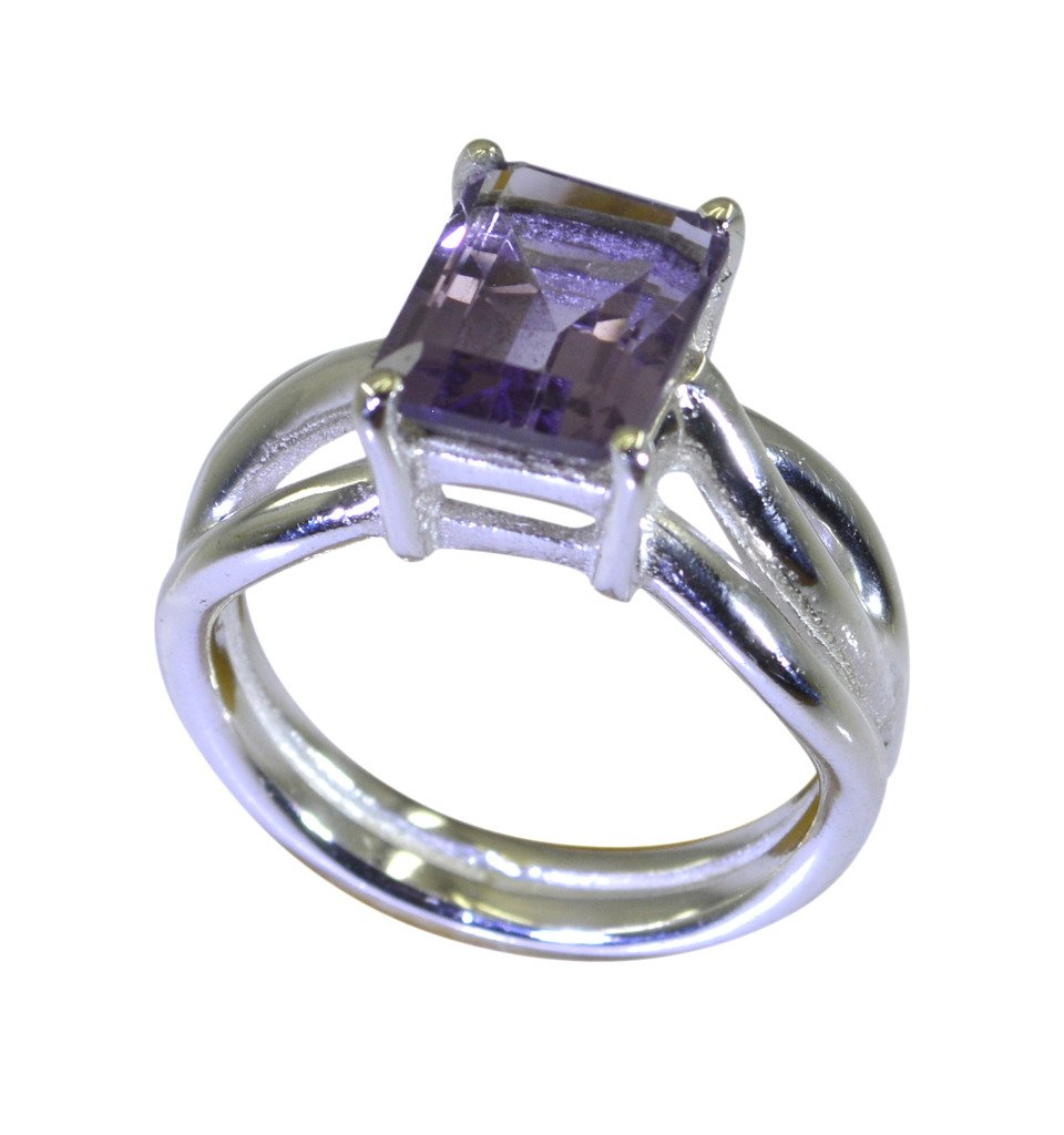 Riyo Purple Amethyst 925 Solid Sterling Silver Encased Ring Srame60-2178