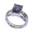 Riyo Purple Amethyst 925 Solid Sterling Silver Encased Ring Srame60-2178