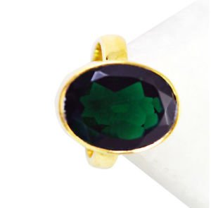 Emerald Cz Gold Plated Jewelry Sovereign Ring