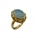 Riyo A Blue Chalcedony  18kt Gold Plated Stunning Ring Gprbch70-8068