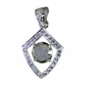 Riyo Green Amethyst Designer Silver Jewelry Medallion Pendants L 1.2in Spgam-280