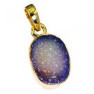 Riyogems Druzy Drusy 18k Gold Plated Party Pendant L 1.3in Gppdru-24016