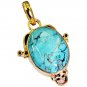 Riyogems Turquoise Gold Plated Fashion Bridge Pendant L 2.1in Gpptur-82019