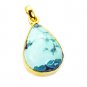 Riyogems Turquoise 18c Y Gold Plated Baby Pendants L 2.1in Gpptur-82049