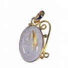 Riyogems Rutile Quartz 18-Kt Gold Plated Holiday Pendants L 1.5in Gppruq-70031