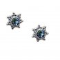 Riyo Blue Topaz Silver Daisy Jewellery Wedding Earring L 0.5in Sebto-10015