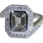 Riyo Green 925 sterling silver Green Amethyst Ring wonderful. gemstone designer