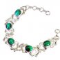 Riyo Malachite Designer Jewellery Silver Strand Bracelet L 7.5in Sbramal-48002