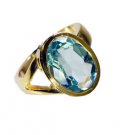 Riyo Blue Topaz Cz 18-Kt Gold Plating Rosary Ring Jewelry Sz 8 Gprbtcz8-92068