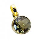 Riyogems Lemon Quartz Gold Plate Manufacturer Antique Pendant L 1.5in Gpplqu-460