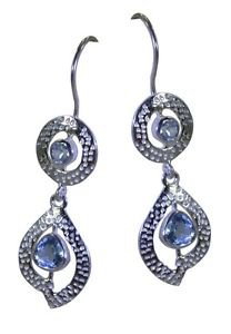 Riyo Blue 925 sterling silver Blue Topaz Earring Junoesque jewelry handmade desi