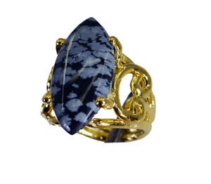Riyo Jasper Gold Plated Indian Ecclesiastical Ring Sz 6 Gprjas6-40014