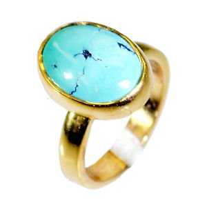 Riyo Turquoise Gold Plate Jewelry Sports Ring Sz 6 Gprtur6-82020