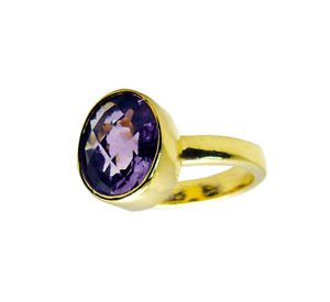 Amethyst Gold Plated Online Aqiq Ring