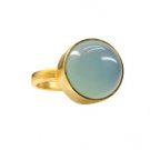 Riyo A Blue Chalcedony  18kt Gold Plated Sophisticated Ring Gprbch60-8073