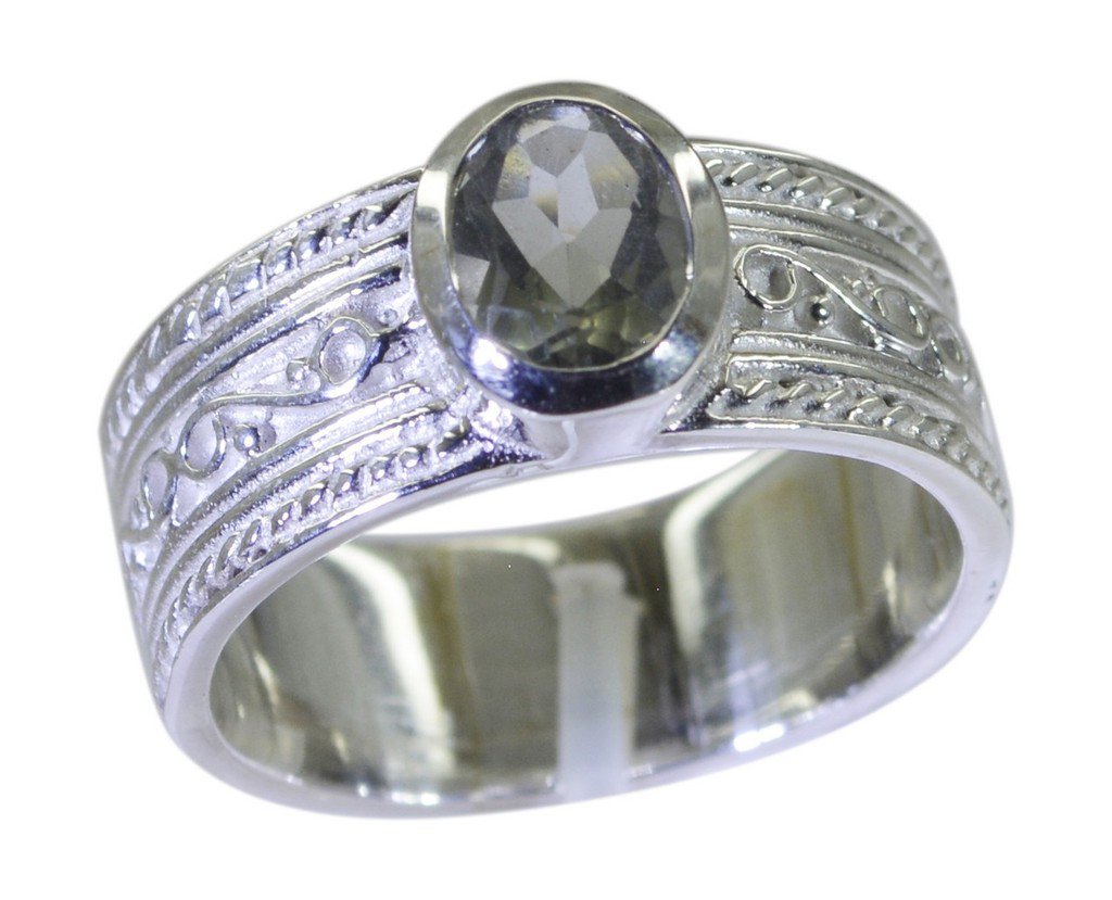 Riyo Green 925 sterling silver Green Amethyst Ring radiant discount jewelry stor