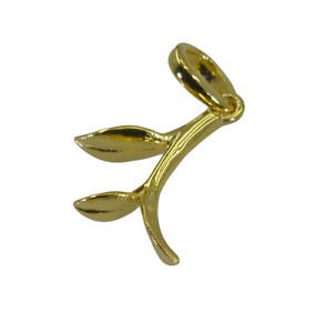 Riyogems A Plain Copper 18kt Gold Plated Leaf Pendant L 1in Gppleaf-380001