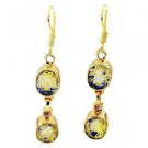 Riyogems Rutile Quartz Cz 18kt Y.G. Plated Anniversery Earring L 1.5in Gperqcz-1