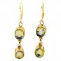 Riyogems Rutile Quartz Cz 18kt Y.G. Plated Anniversery Earring L 1.5in Gperqcz-1
