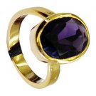 Amethyst Cz 18 Kt Gold Platings Pre Engagement Ring