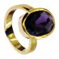 Amethyst Cz 18 Kt Gold Platings Pre Engagement Ring
