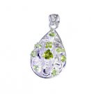 Riyo Peridot Wholesale Jewelry Silver Fleur De Lis Pendant L 1.5in Spper-58066