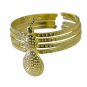 Riyo A Plain 18kt Gold Plated Striking Bangle W 2in Gppban-120023