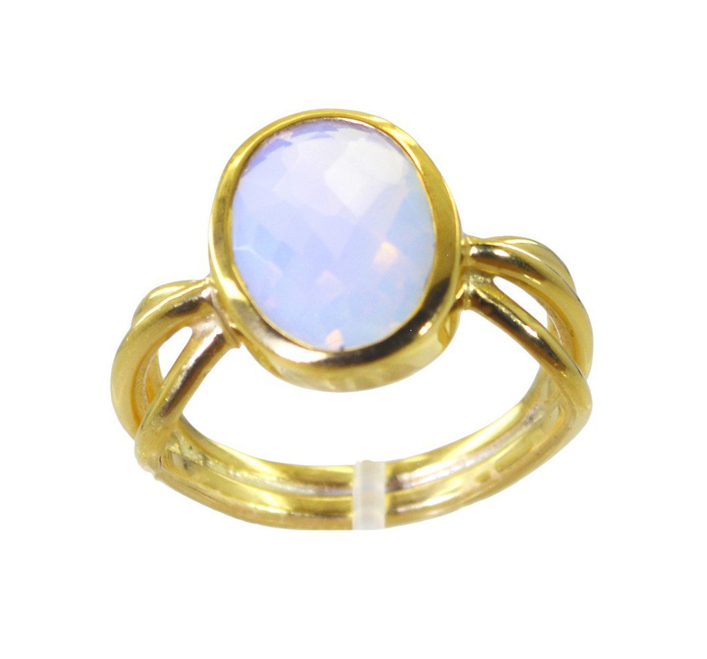 Riyo Purple Gold Plated Fire Opal CZ Ring dishy handmade jewellery wholesale GPR