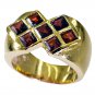 Riyo Garnet 18 Kt Gold Plated Ecclesiastical Ring Sz 8 Gprgar8-26020