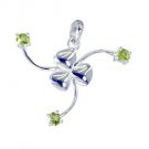 Riyo Peridot Stamped Silver Jewelry Hip Hop Pendant L 1.5in Spper-58040